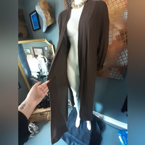 Zara Wool Blend Long Wrap Style Cardigan - Picture 2 of 16